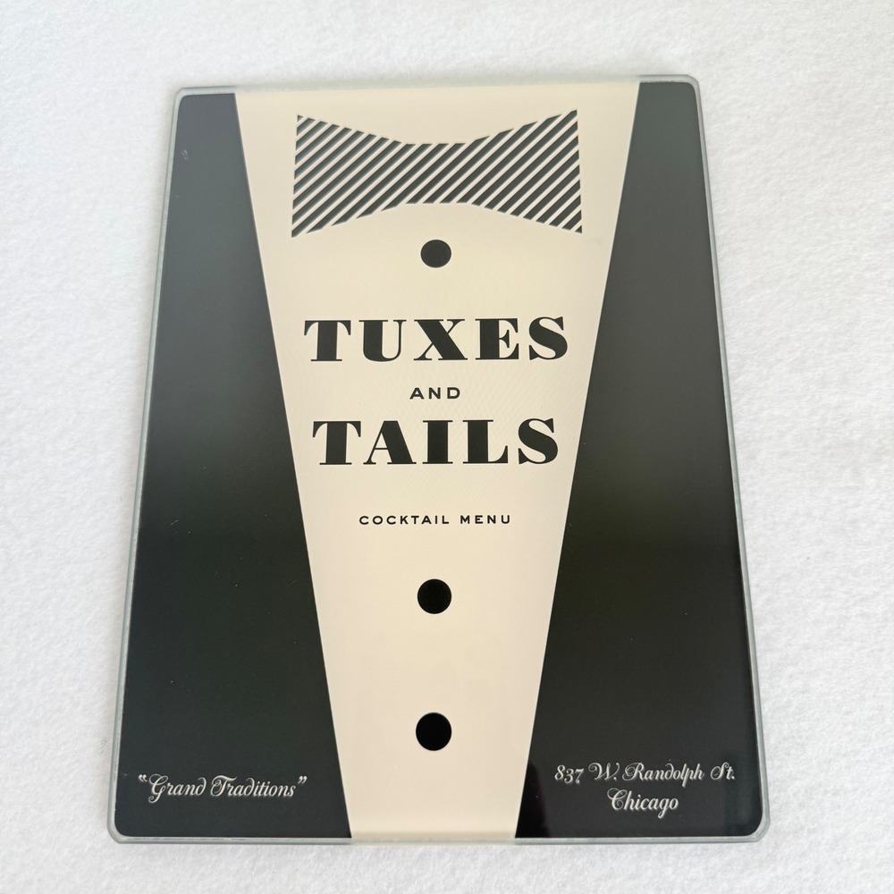 Kate Spade New York Lenox‎ Tuxes and Tails Glass Cocktail Menu Tray Black White